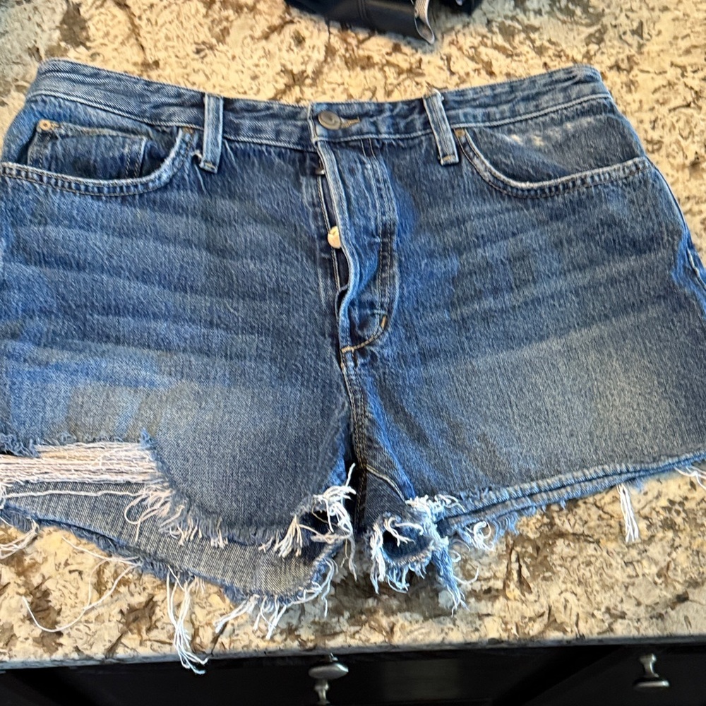 Joe's Jeans Blue Distressed Jean Shorts
